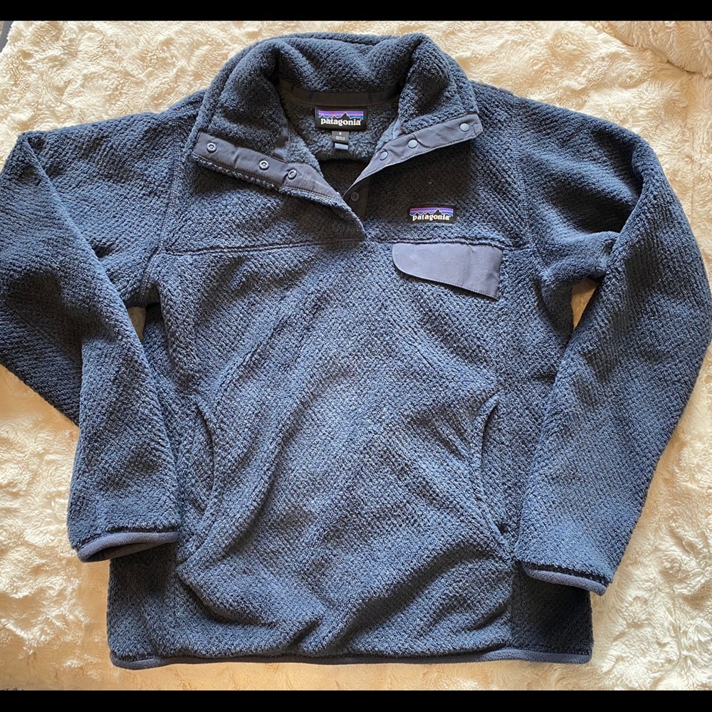 Patagonia Retool Pullover Fleece Small Blue Grey